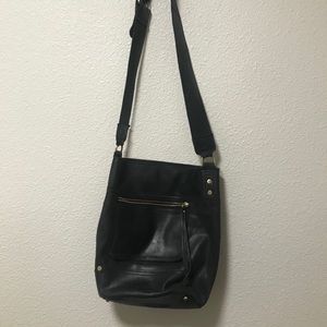 Black leather bag